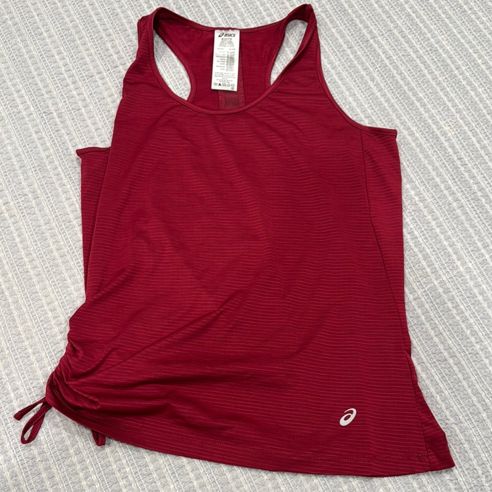 Asics Red Sleeveless Racerback Tank Top with tie
